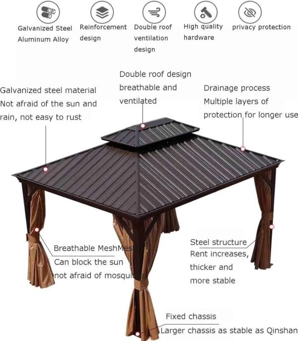 Premium Hardroof All-Weather Gazebo